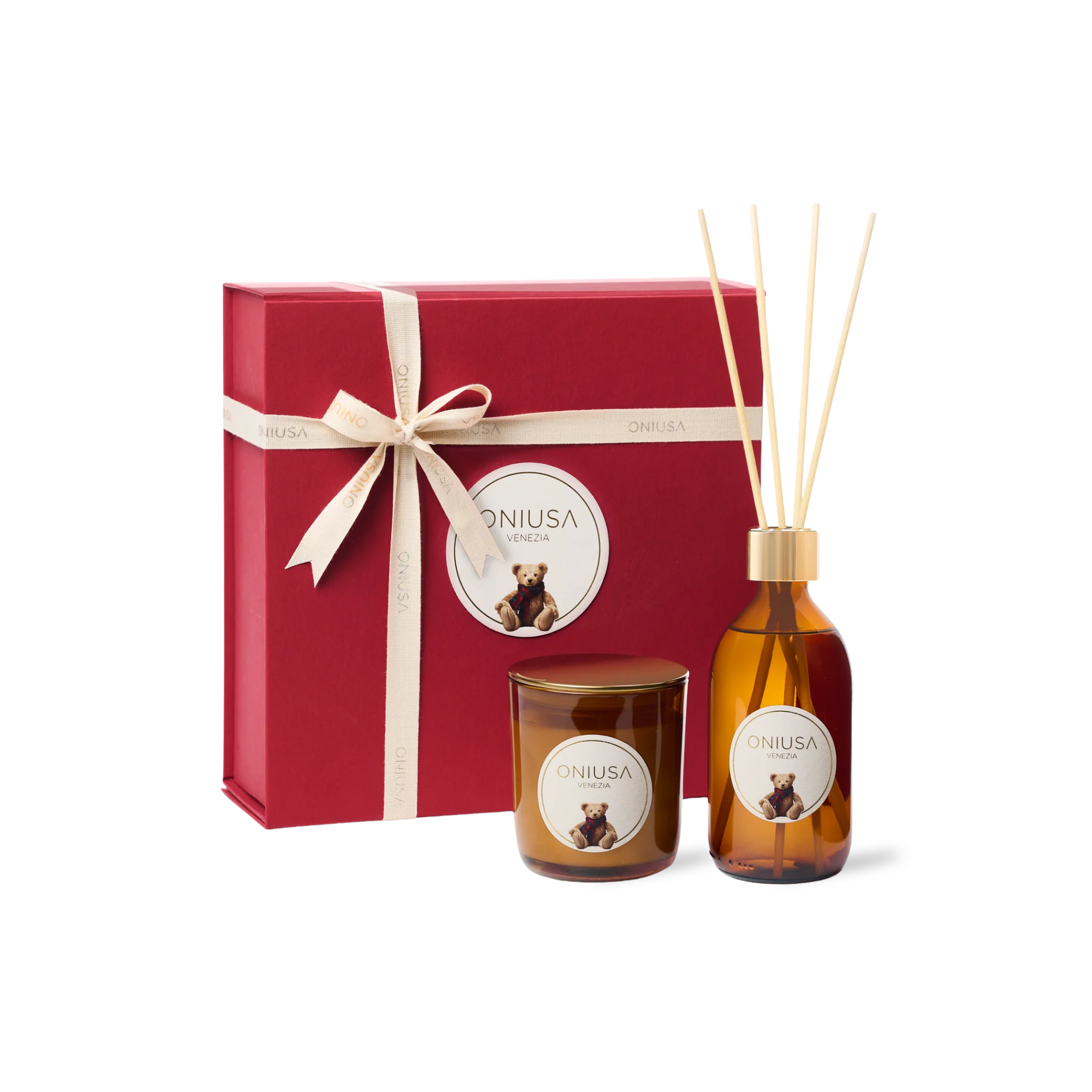 Geschenkset Magischer Winter – Diffusor und Kerze – Kaminfeuer