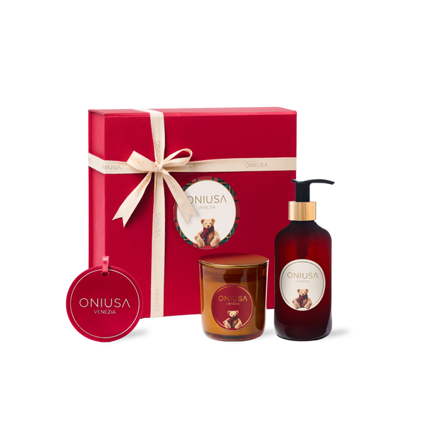 Cofanetto regalo Magic Winter Tartan - Candela profumata, sapone mani e decorazione profumata