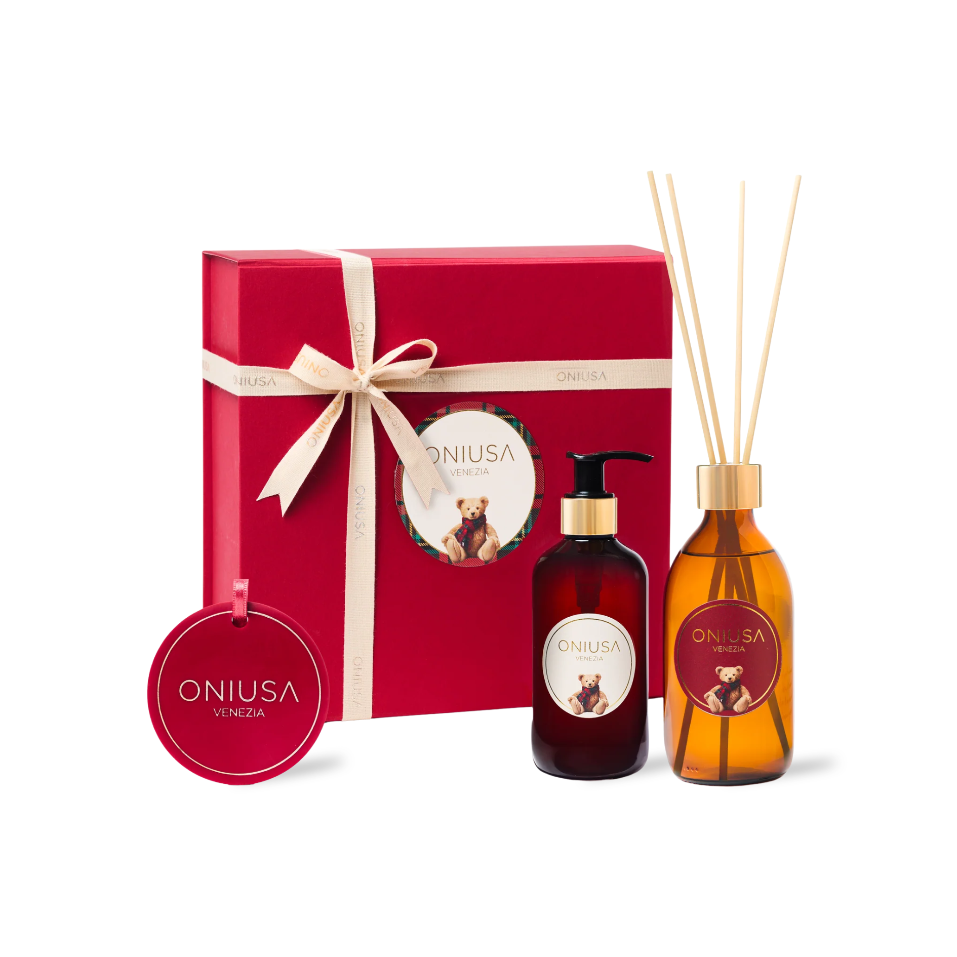 Geschenkset Magic Winter Tartan - Raumduft, Handseife und Duftschmuck