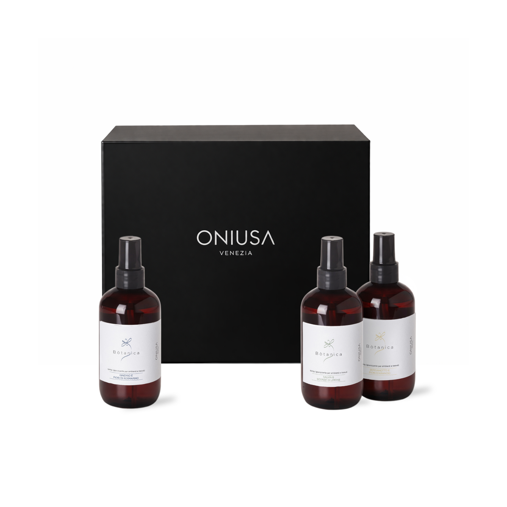 3-teiliges Duftspray-Set für Räume und Textilien „Bòtanica Fresca e Aromatica“