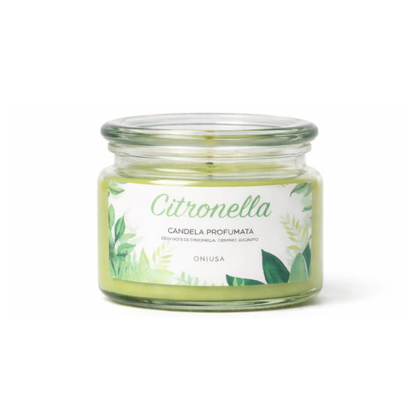 Candela in giara di vetro Citronella