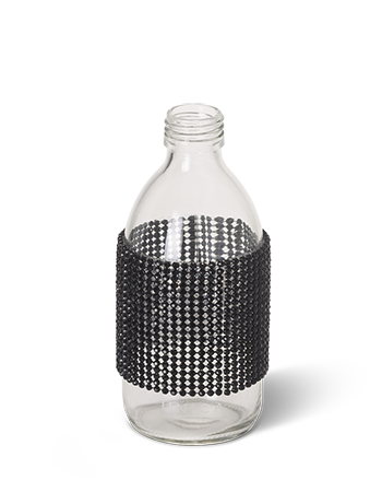 bottiglia per profumo ambiente personalizzato con diamantini neri