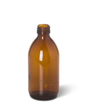bottiglia per profumo ambiente personalizzato di colore seppia trasparente