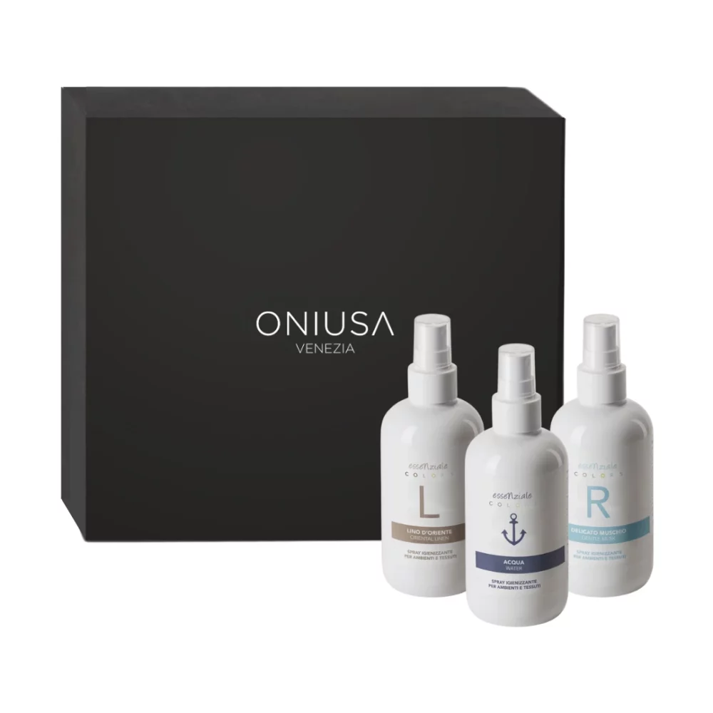 Confezione Regalo Set 3 Spray per ambienti e tessuti – Essenziale Colors Mix Fresca