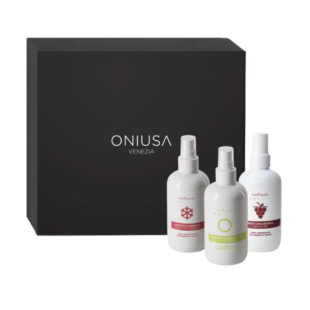 Confezione Regalo Set 3 Spray per ambienti e tessuti – Essenziale Colors Mix Fruttata