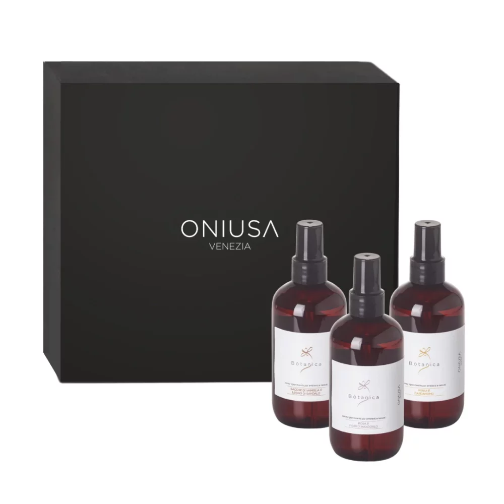 Confezione Regalo Set 3 Spray per ambienti e tessuti 250ml - Bòtanica Mix Dolce e Legnosa